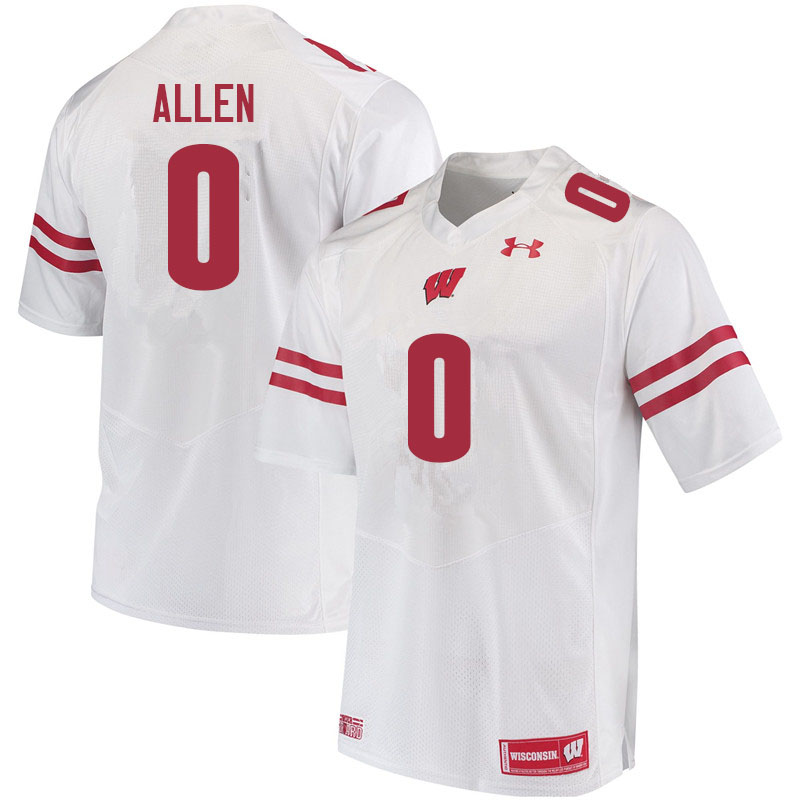 Men #0 Braelon Allen Wisconsin Badgers College Football Jerseys Sale-White